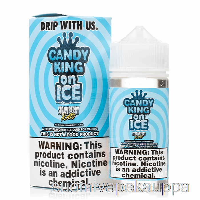 Vape Netistä Jäämansikkarullat - Candy King On Ice - 100ml 3mg